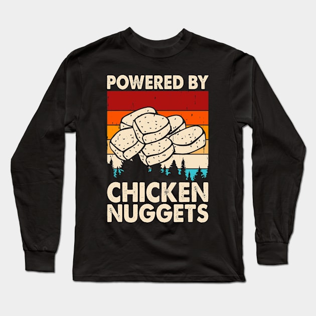 Powered By Chicken Nuggets T Shirt For Women Long Sleeve T-Shirt by Xamgi